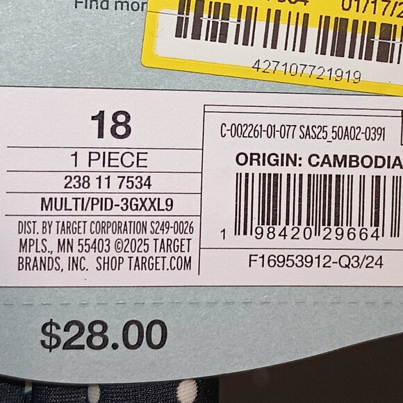 NEW Women's Polka Dot Twist-Front Plunge Tankini Top Shade & Shore Black/White18 - Picture 7 of 7